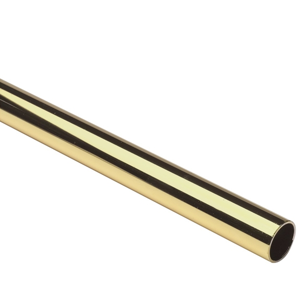 12mm 1m Length Gallery Rod - Polished Brass Tube