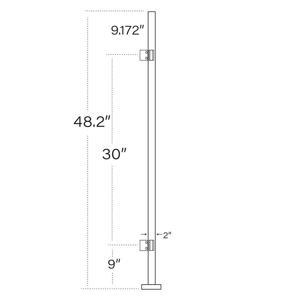 170/48/F - 48" Square Post with Flange