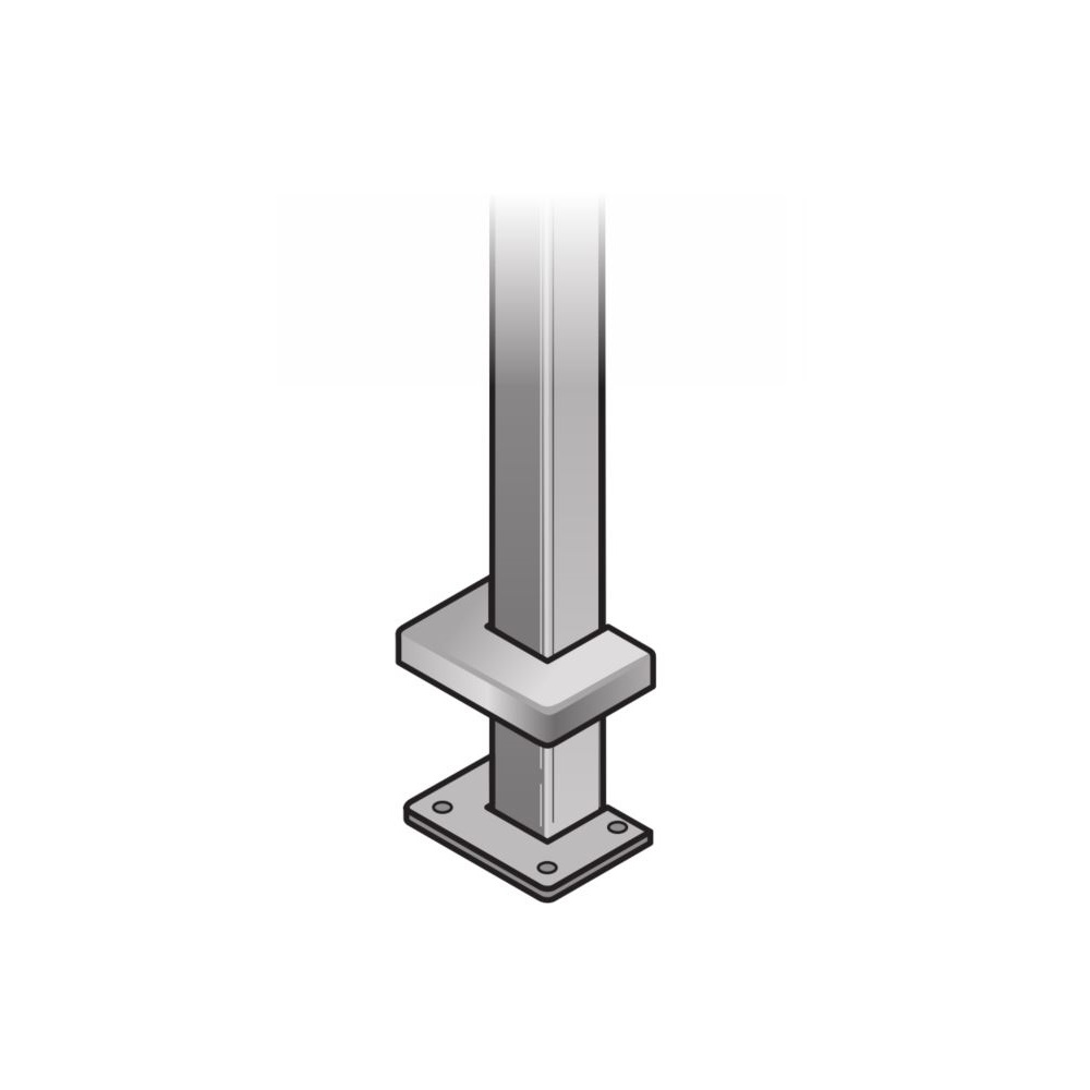 170/48/CF - 48" Square Post with Cut Flange