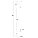 170/48/M - 48" Square Post with Magnetic Base