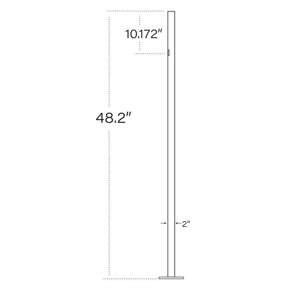 170/48/M - 48" Square Post with Magnetic Base