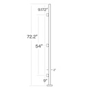 170/72/F - 72" Square Post with Flange