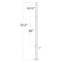 170/72/CF - 72" Square Post with Cut Flange