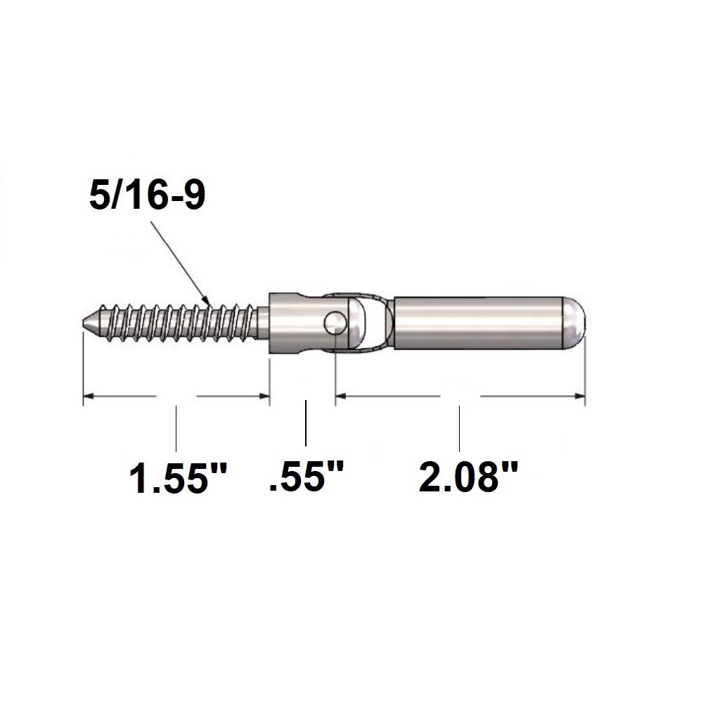 CA-WSN - Swageless Stair Non Tensioner Fittings for Wood