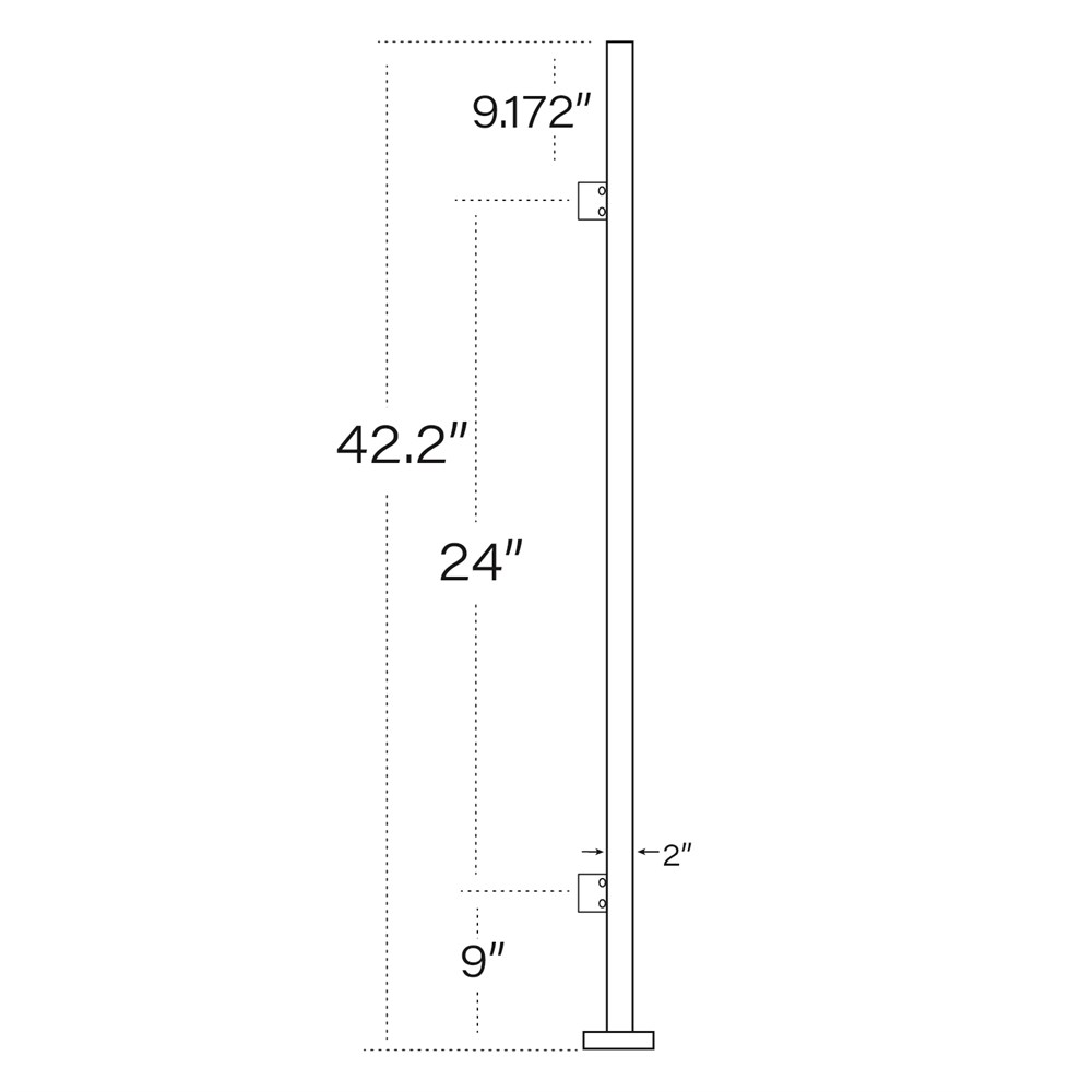 170/42/F - 42" Square Post with Flange