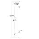 170/42/M - 42" Square Post with Magnetic Base