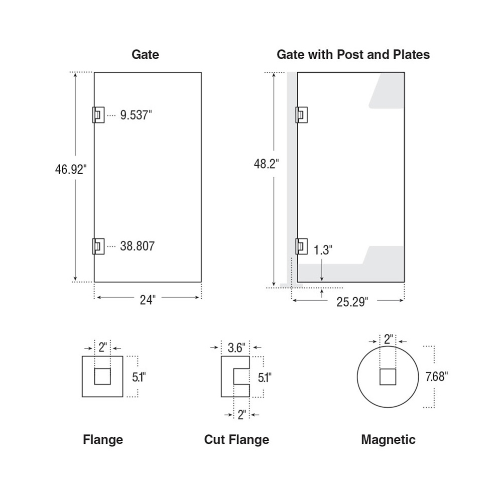 80-4GATE - 1/2" Thick Clear Acrylic Gates