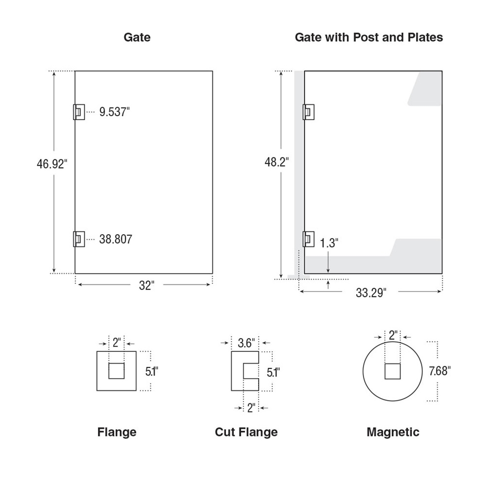 80-4GATE - 1/2" Thick Clear Acrylic Gates