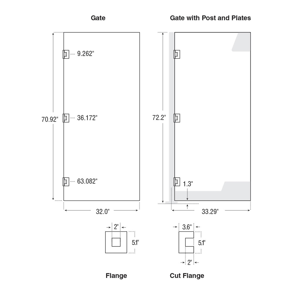 80-4GATE - 1/2" Thick Clear Acrylic Gates