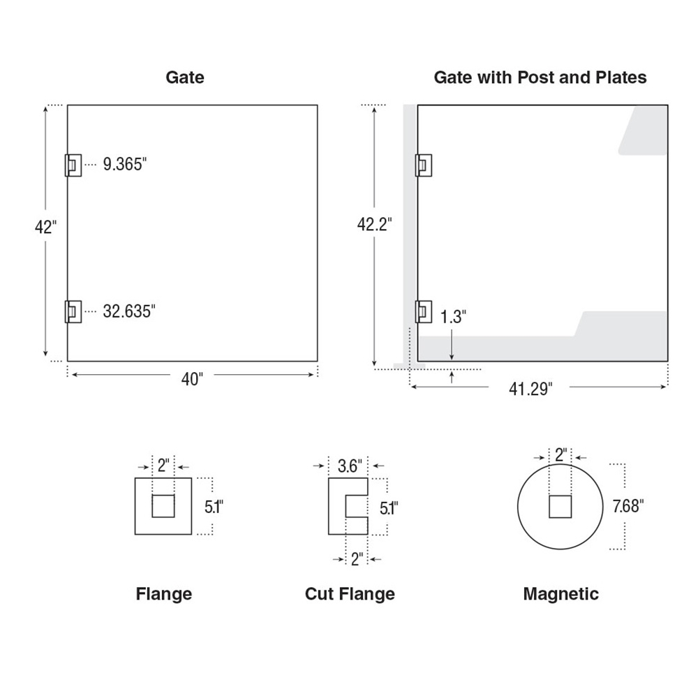 80-4GATE - 1/2" Thick Clear Acrylic Gates