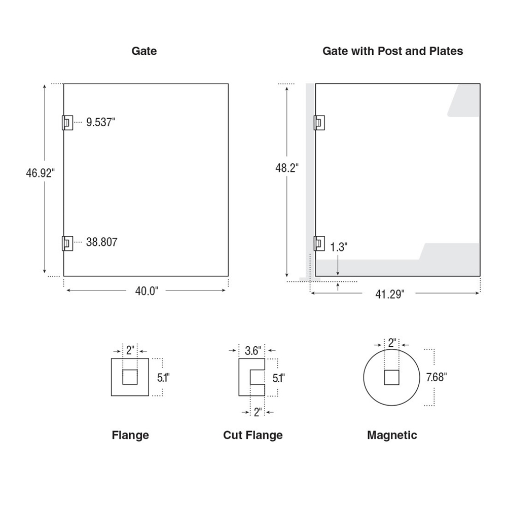 80-4GATE - 1/2" Thick Clear Acrylic Gates