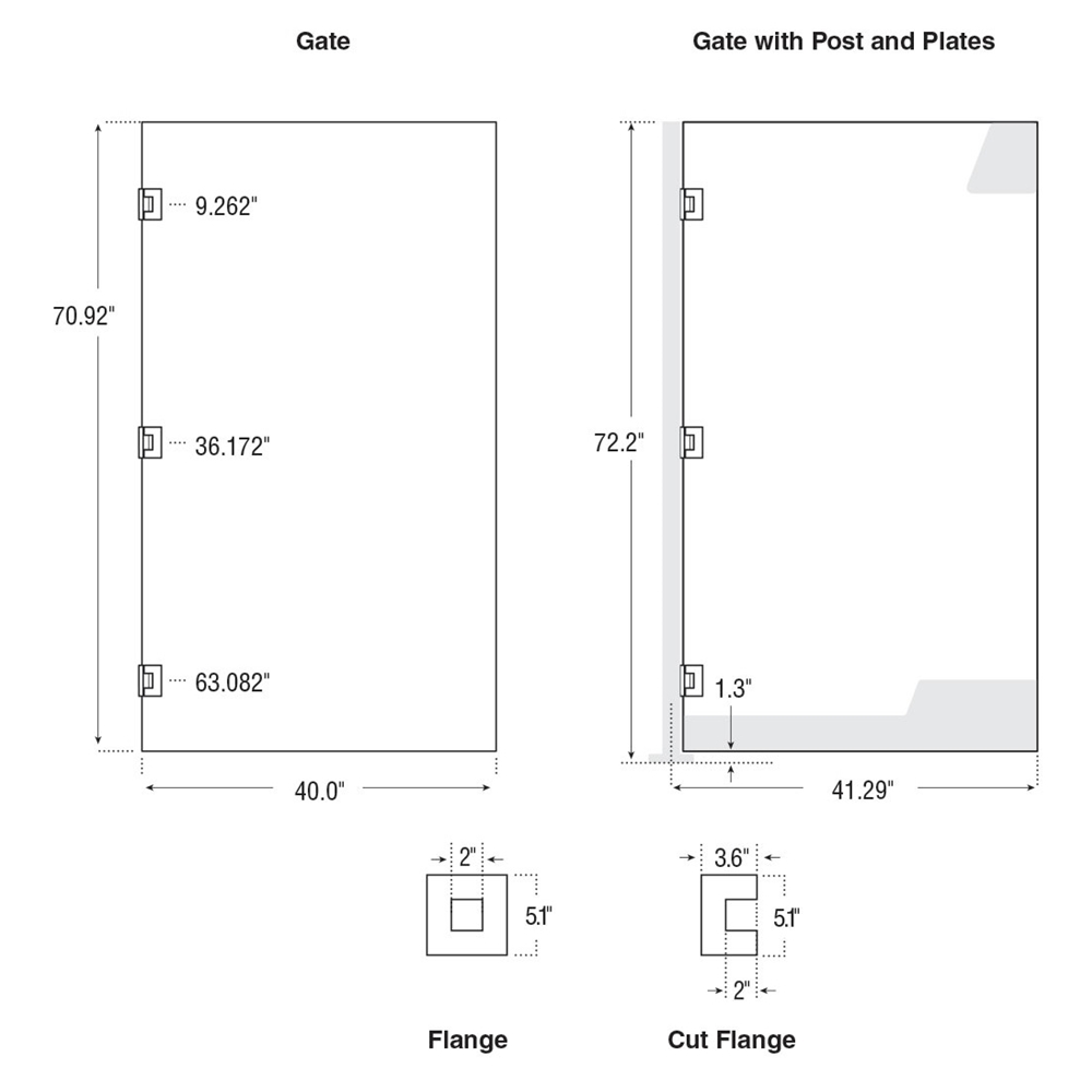 80-4GATE - 1/2" Thick Clear Acrylic Gates