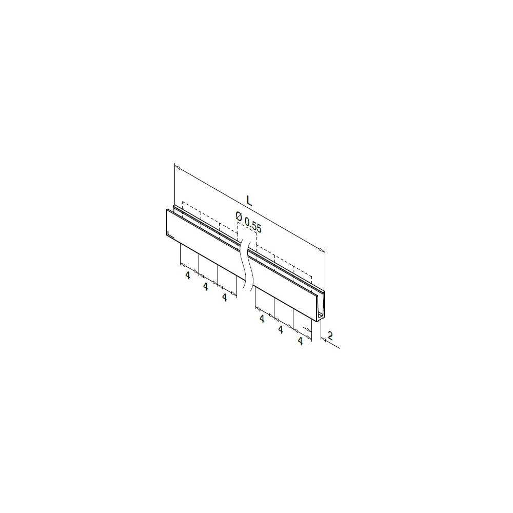 6904 - Easy Glass Slim Base Shoe - Floor Mount