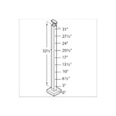 C161/36/F - Floor Mount 36" Post for 1/8" or 3/16" Cable - FOR ROUND HANDRAIL