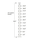 CS161/42/F/F - C.A.T. Floor Mount 42" Post for 1/8" Cable and Square/Rectangular Handrail