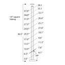 CS161/42/F/F - C.A.T. Floor Mount 42" Post for 1/8" Cable and Square/Rectangular Handrail