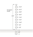 CS161/36/W - C.A.T. Fascia Mount 36" Post for 1/8" Cable and 1.67" Round Handrail