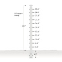 CS161/42/W - C.A.T. Fascia Mount 42" Post for 1/8" Cable and 1.67" Round Handrail