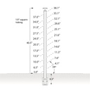 CS161/42/W - C.A.T. Fascia Mount 42" Post for 1/8" Cable and 1.67" Round Handrail