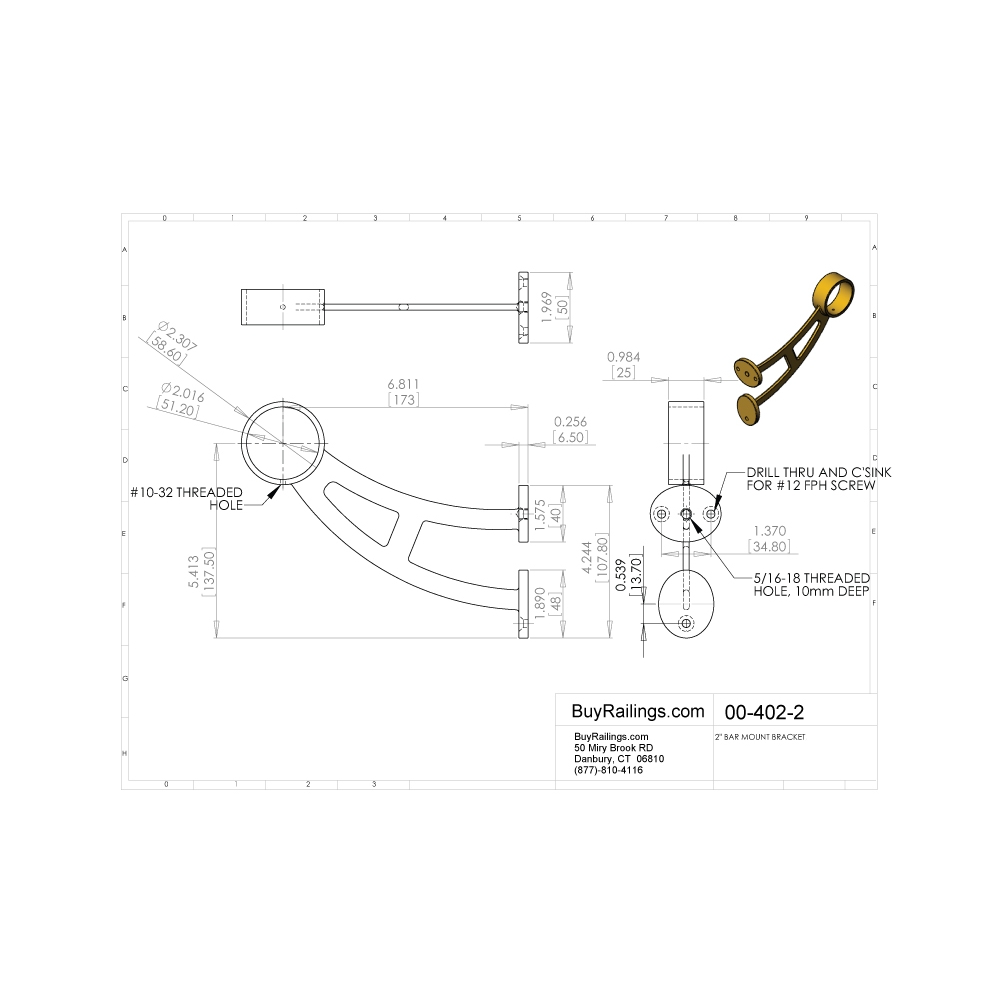 402 - Bar Footrail Mount Bracket