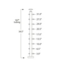 CS424/36/F - Floor Mount 36" Post for 1/8" Cable and 1.67" Round Handrail