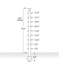 CS424/36/W - Fascia Mount 36" Post for 1/8" Cable and 1.67" Round Handrail