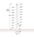 CS424/36/W - Fascia Mount 36" Post for 1/8" Cable and 1.67" Round Handrail