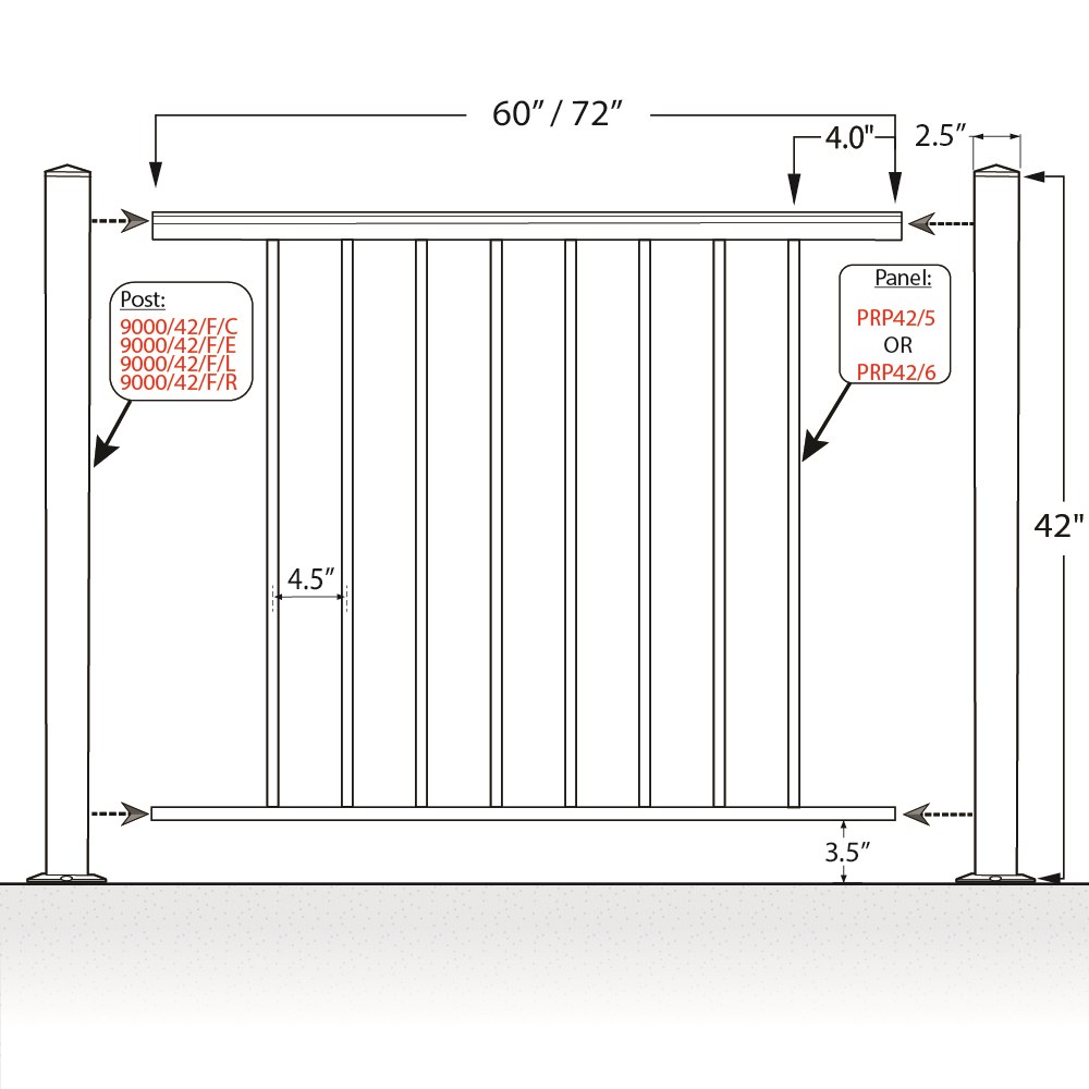 3642L - Level Picket Rail Panels