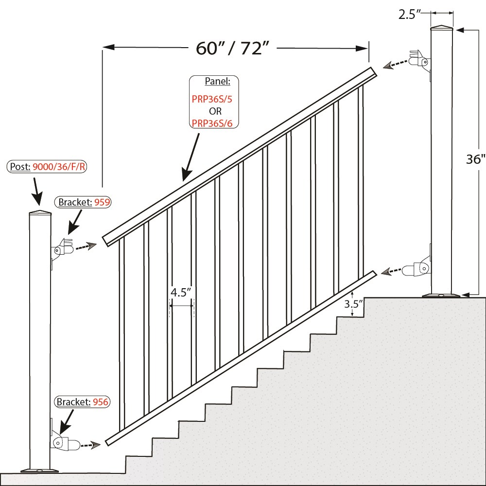 3642S - Stair Picket Rail Panels