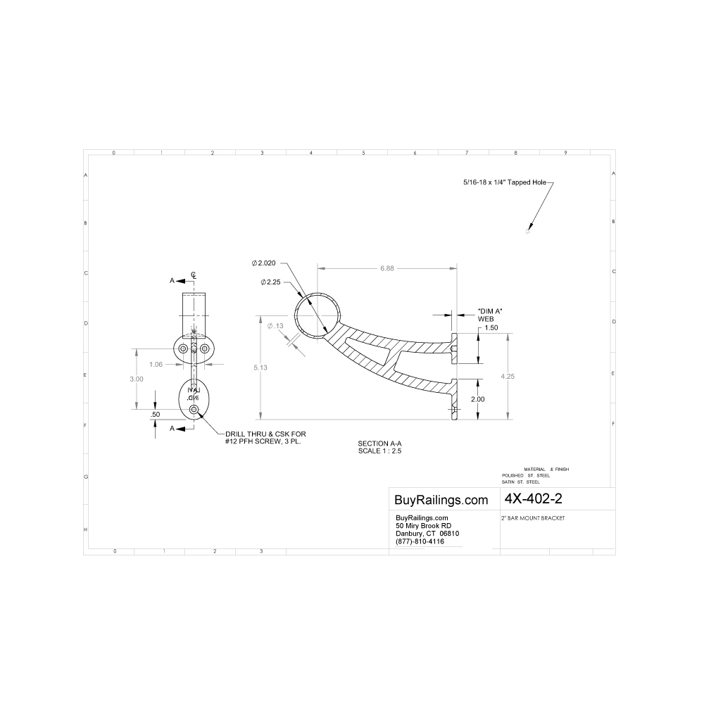 402 - Bar Footrail Mount Bracket