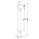 GR6030/36/F - Floor Mount 36" Post for 3/8" or 1/2" Glass - FOR ROUND HANDRAIL