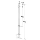 GS40/42/W/F - Fascia Mount 42" Post for 3/8" or 1/2" Glass - FOR SQUARE HANDRAIL