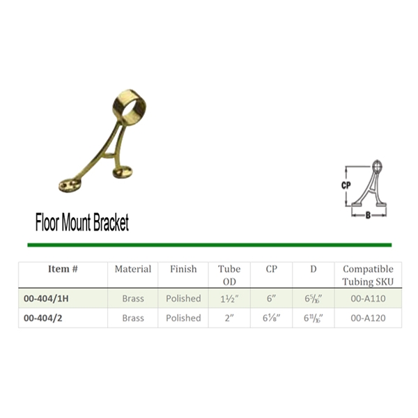 404 - Floor Mount Footrail Bracket