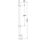 GS40/42/W/F - Fascia Mount 42" Post for 3/8" or 1/2" Glass - FOR SQUARE HANDRAIL