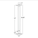 9000/36/F - Floor Mount 36" Post for Picket Railing