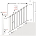 9000/36/F - Floor Mount 36" Post for Picket Railing