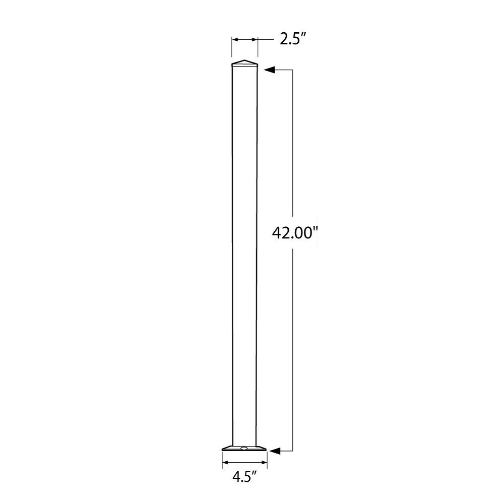 9000/42/F - Floor Mount 42" Post for Picket Railing