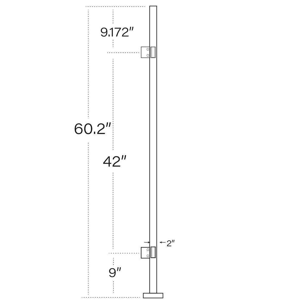 170/60/F - 60" Square Post with Flange