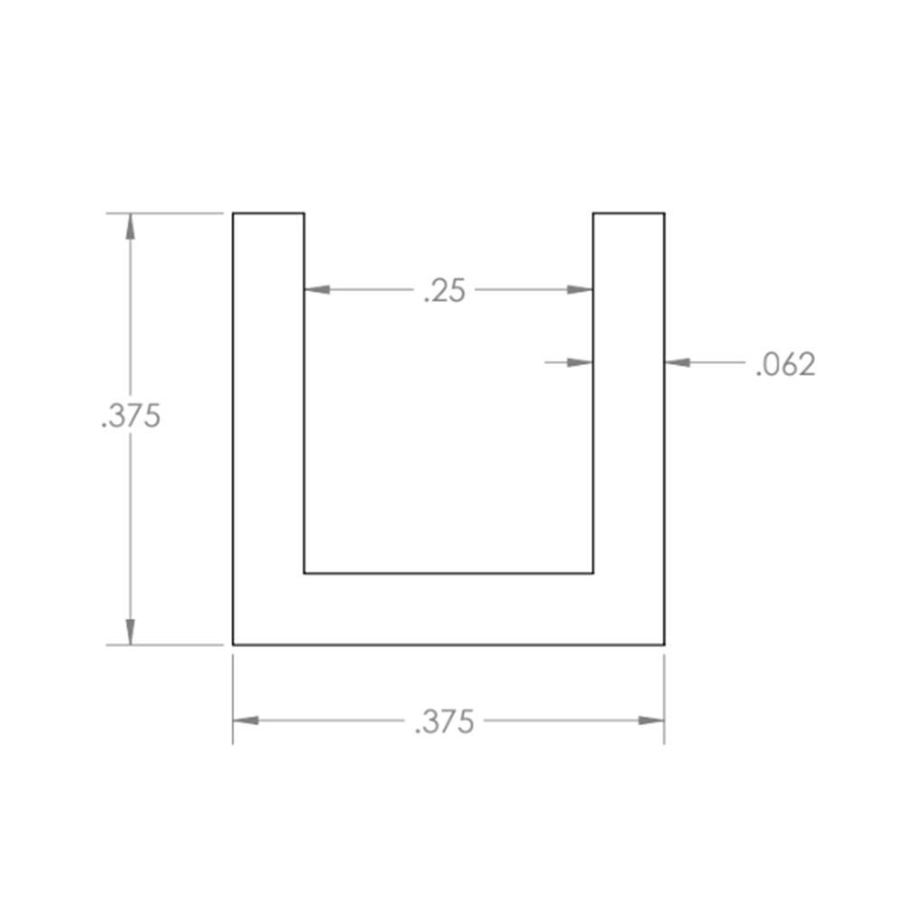 U030X - U-Channel for 1/4" Panels