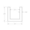 U030X - U-Channel for 1/4" Panels