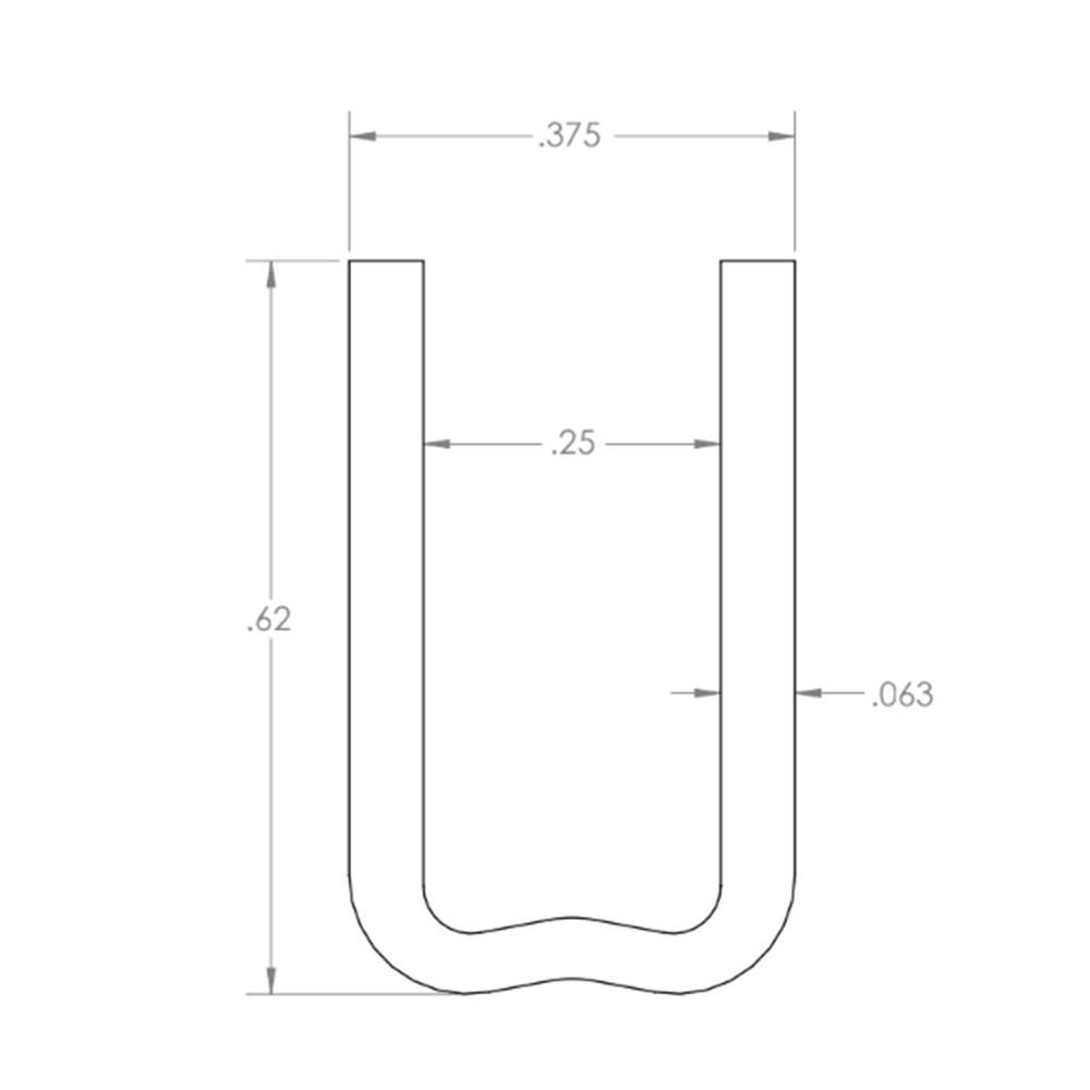 U030X - U-Channel for 1/4" Panels