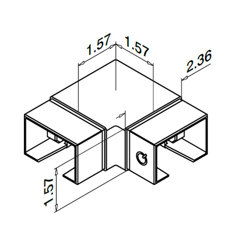 6313 - 90 Degree Horizontal Elbow For Rectangular Channel Tubing