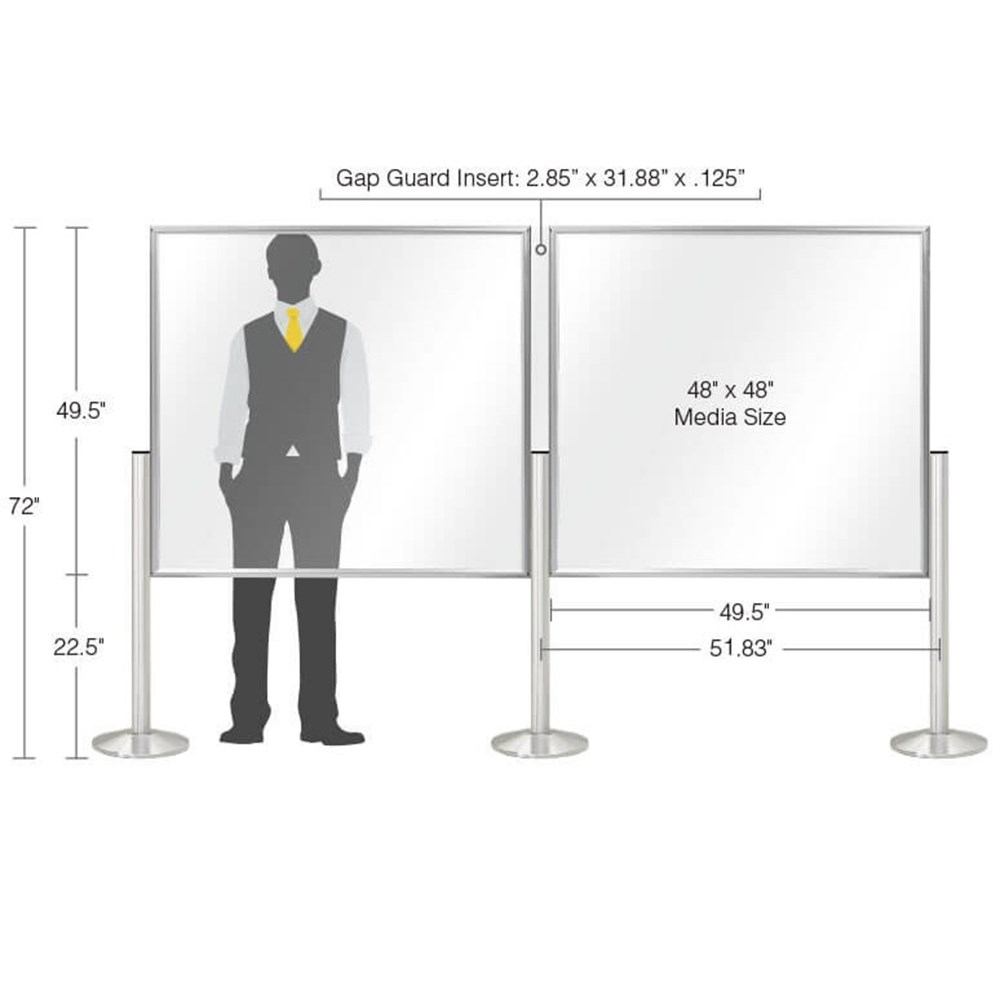 3002A - 40" Standard-Height Stanchion with 14" Heavy Base