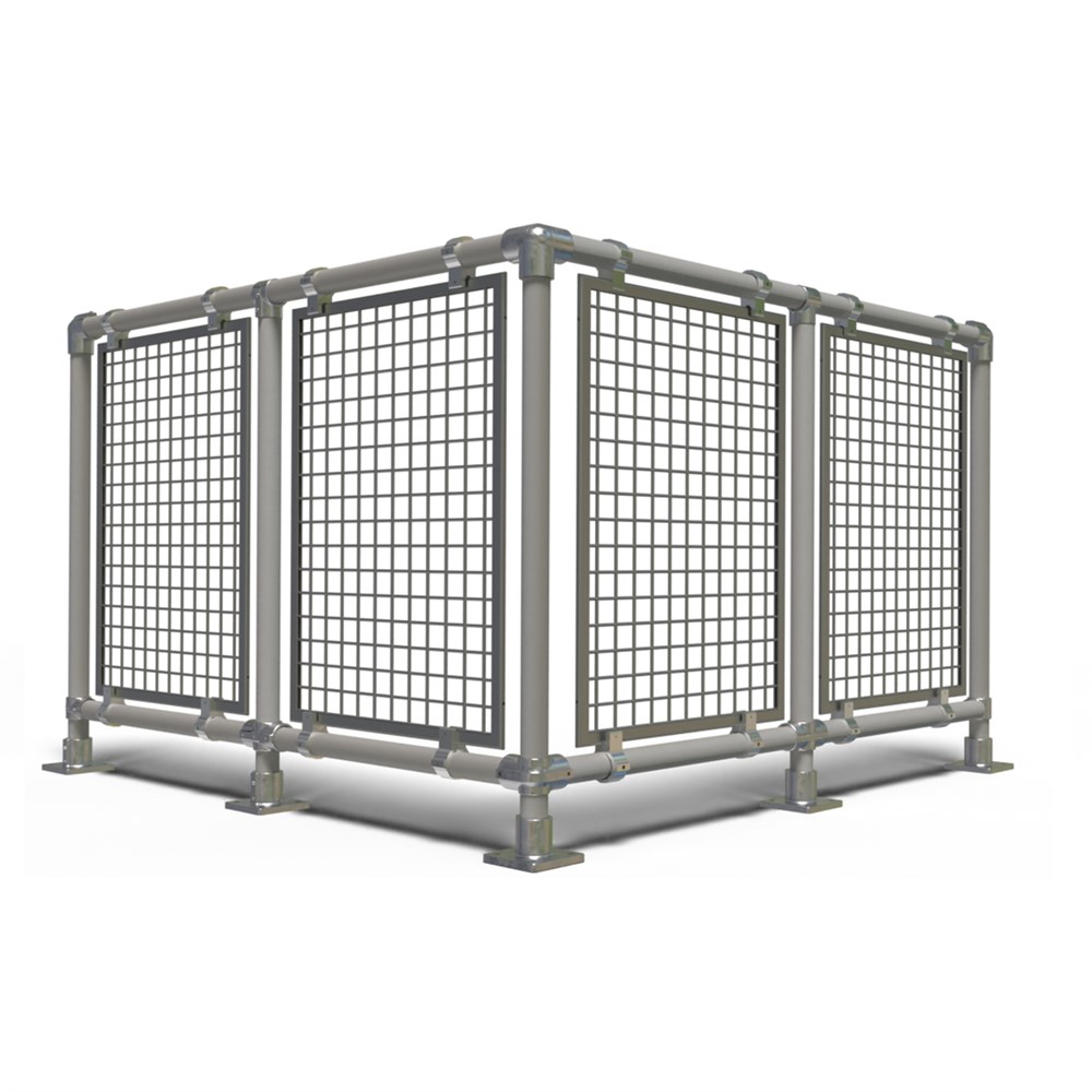 MP112ID/42/F - Floor Mount 42" Post for Mesh Panel Pipe Railing