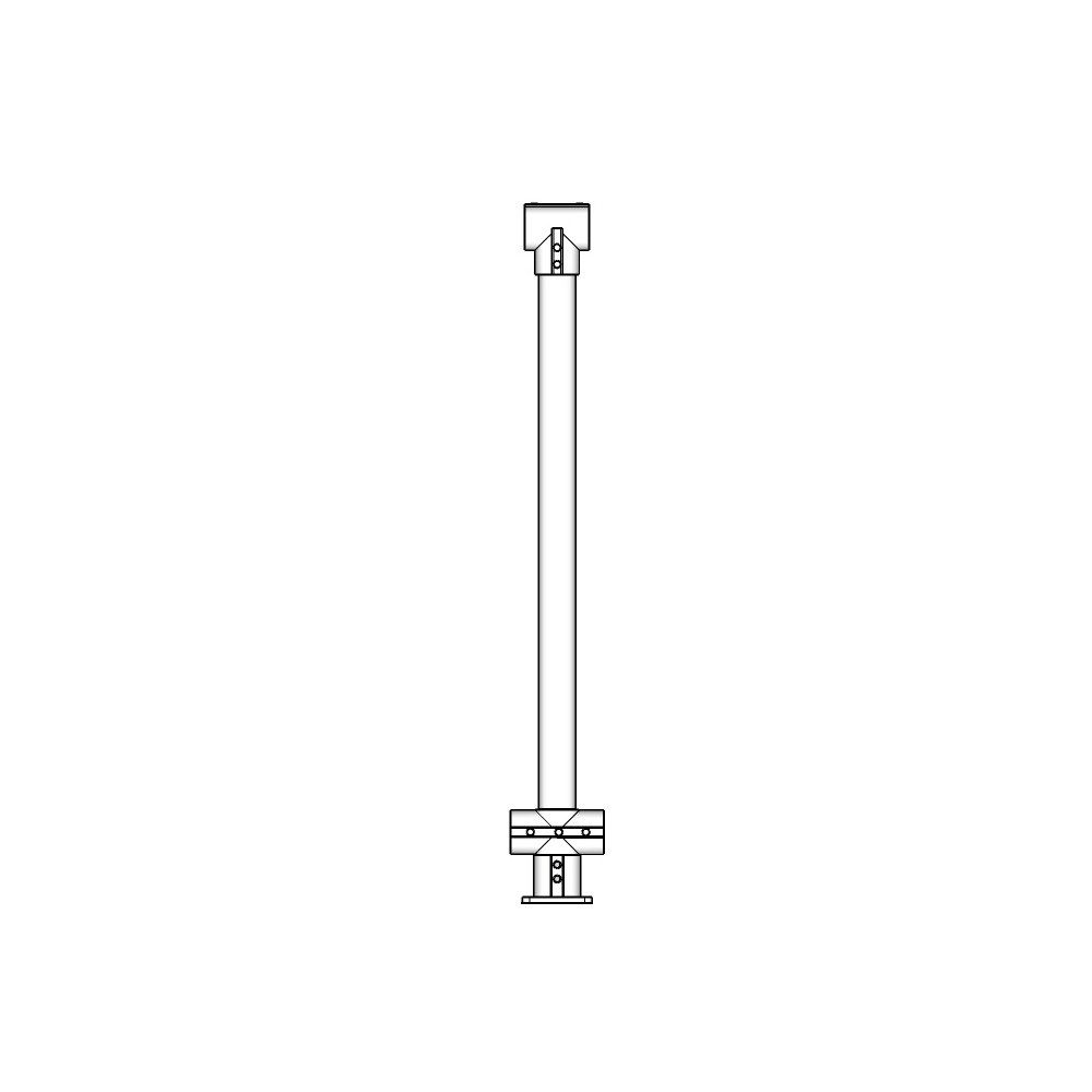 C483/36/F - Prefabricated Floor Mount Post, 36"H, for 1/8" or 3/16" Cable