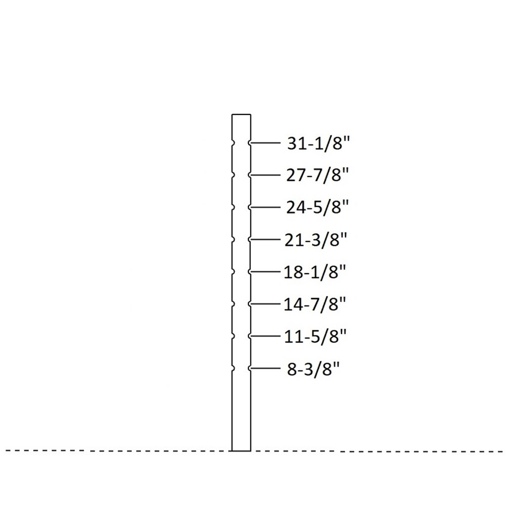 C483/36/F - Prefabricated Floor Mount Post, 36"H, for 1/8" or 3/16" Cable