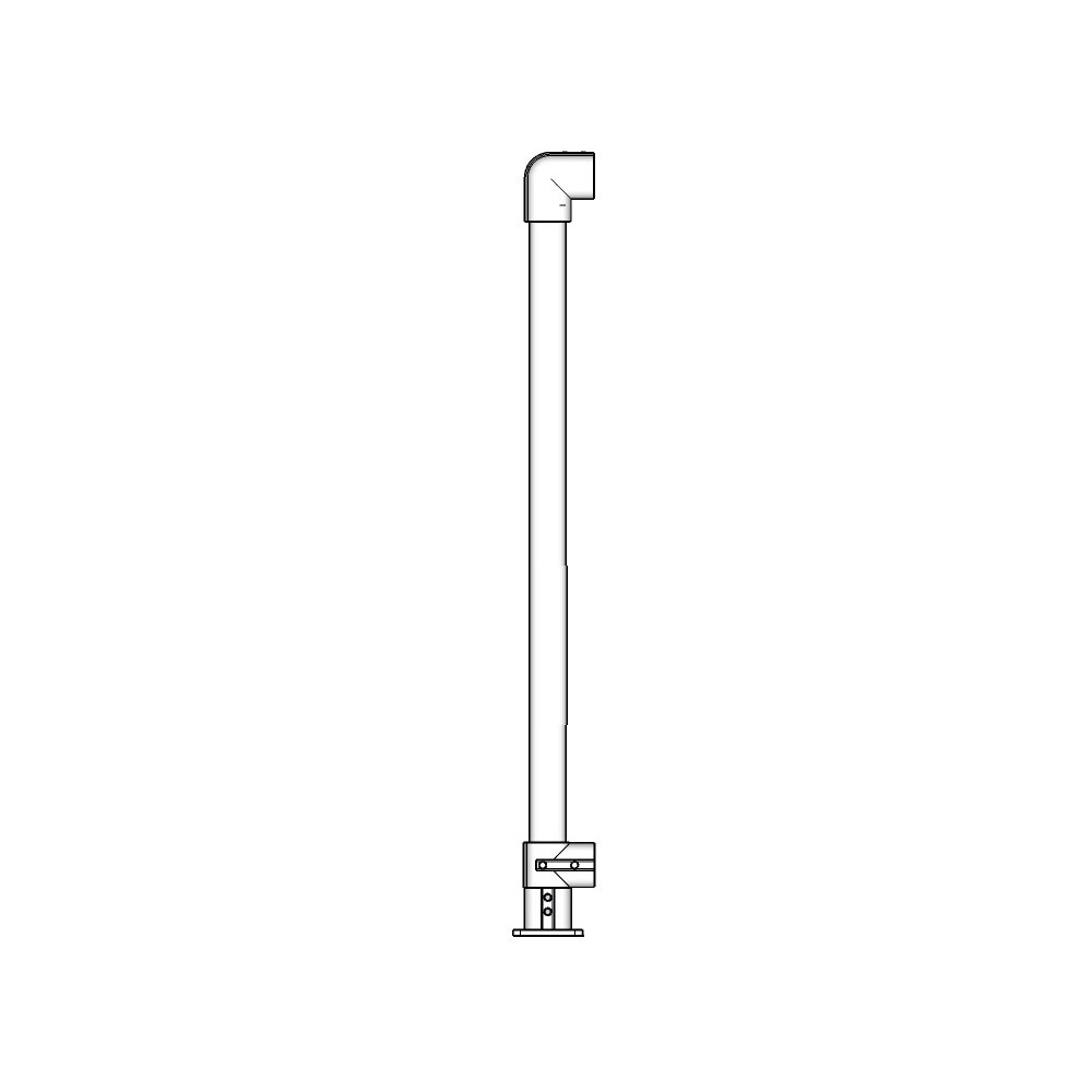 C483/42/F - Prefabricated Floor Mount Post, 42"H, for 1/8" or 3/16" Cable