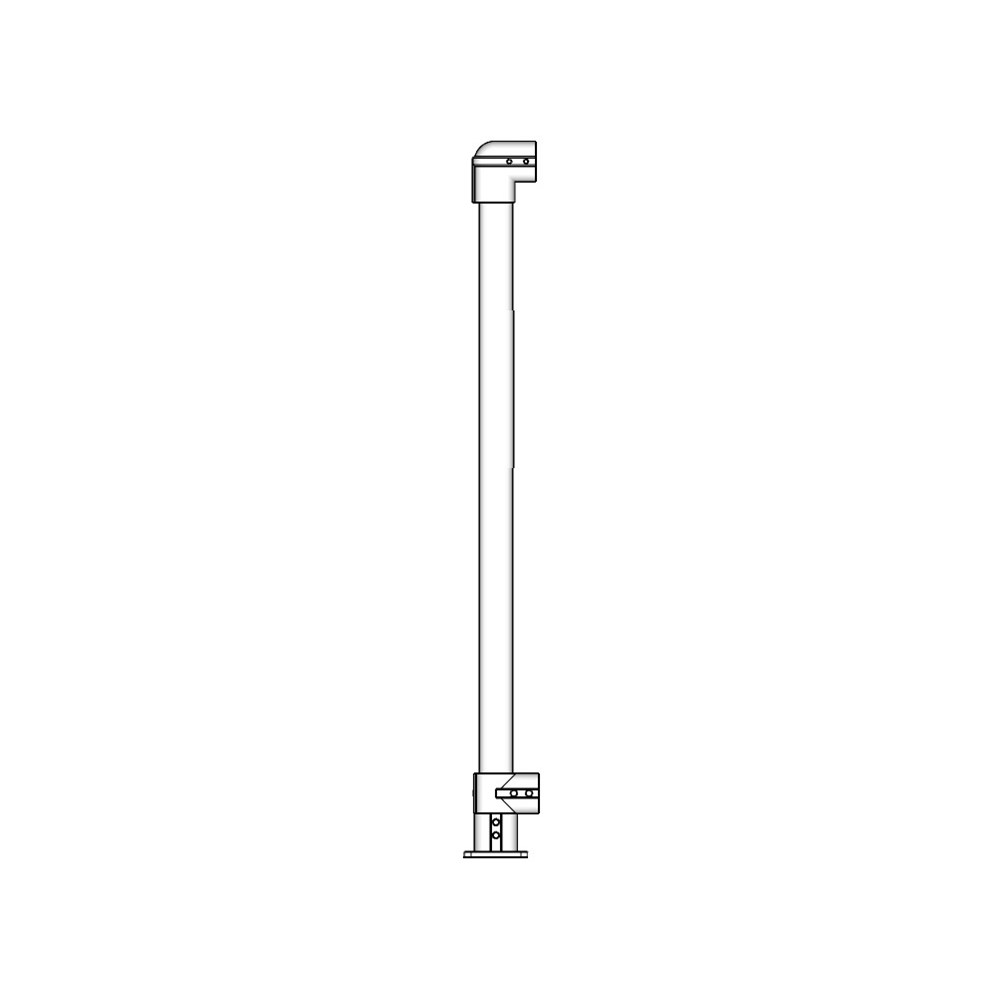 C483/42/F - Prefabricated Floor Mount Post, 42"H, for 1/8" or 3/16" Cable