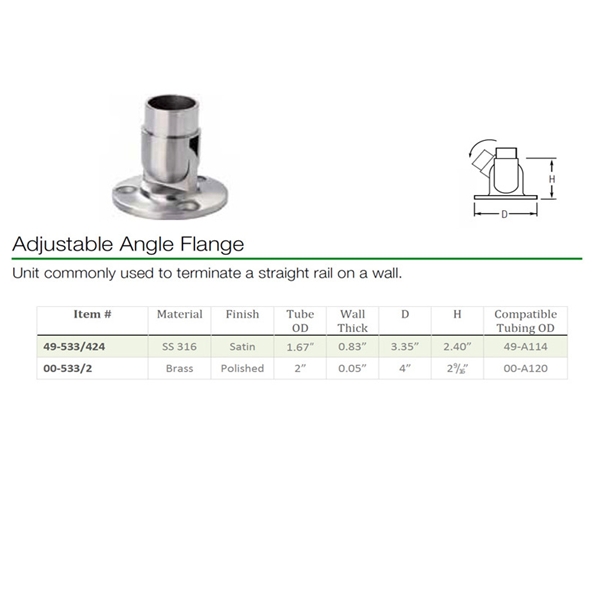 533 - Adjustable Angle Flange for Round Tube