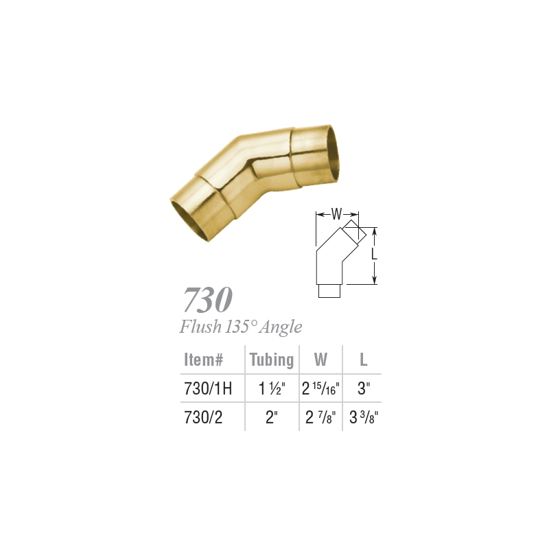 730 - Flush 135 Degree Angle Fitting